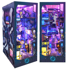 Cyberpunk Metropolis DIY Book Nook Bookshelf Inserts